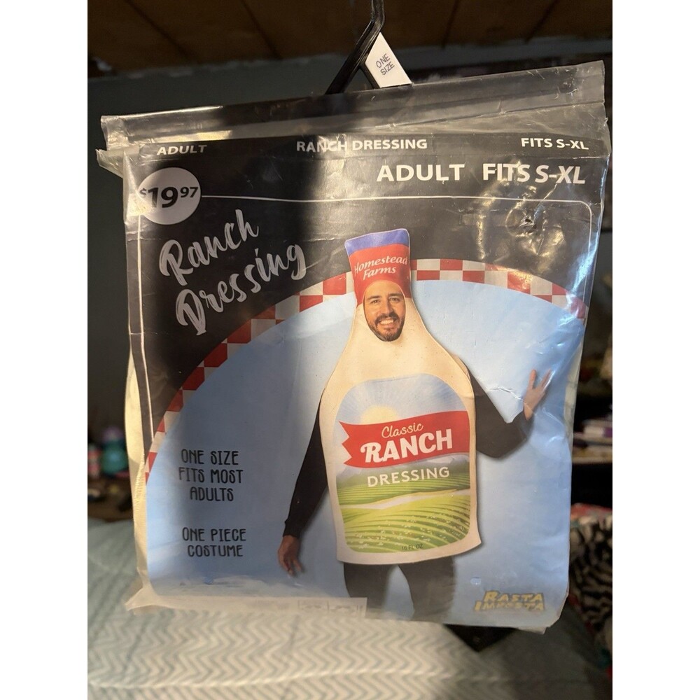 Rasta Imposta Adult Ranch Dressing Bottle Costume - One Size Fits Most - White
